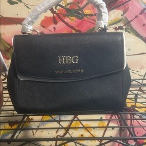 Michael Kors Black Satchel with Silver Accents